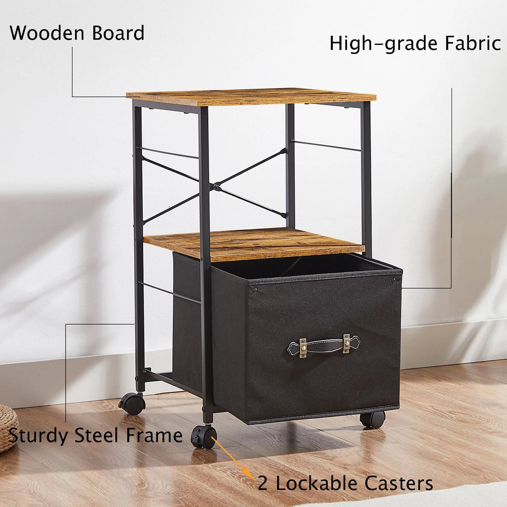 Brown 1 Drawer Mobile File Cabinet H517