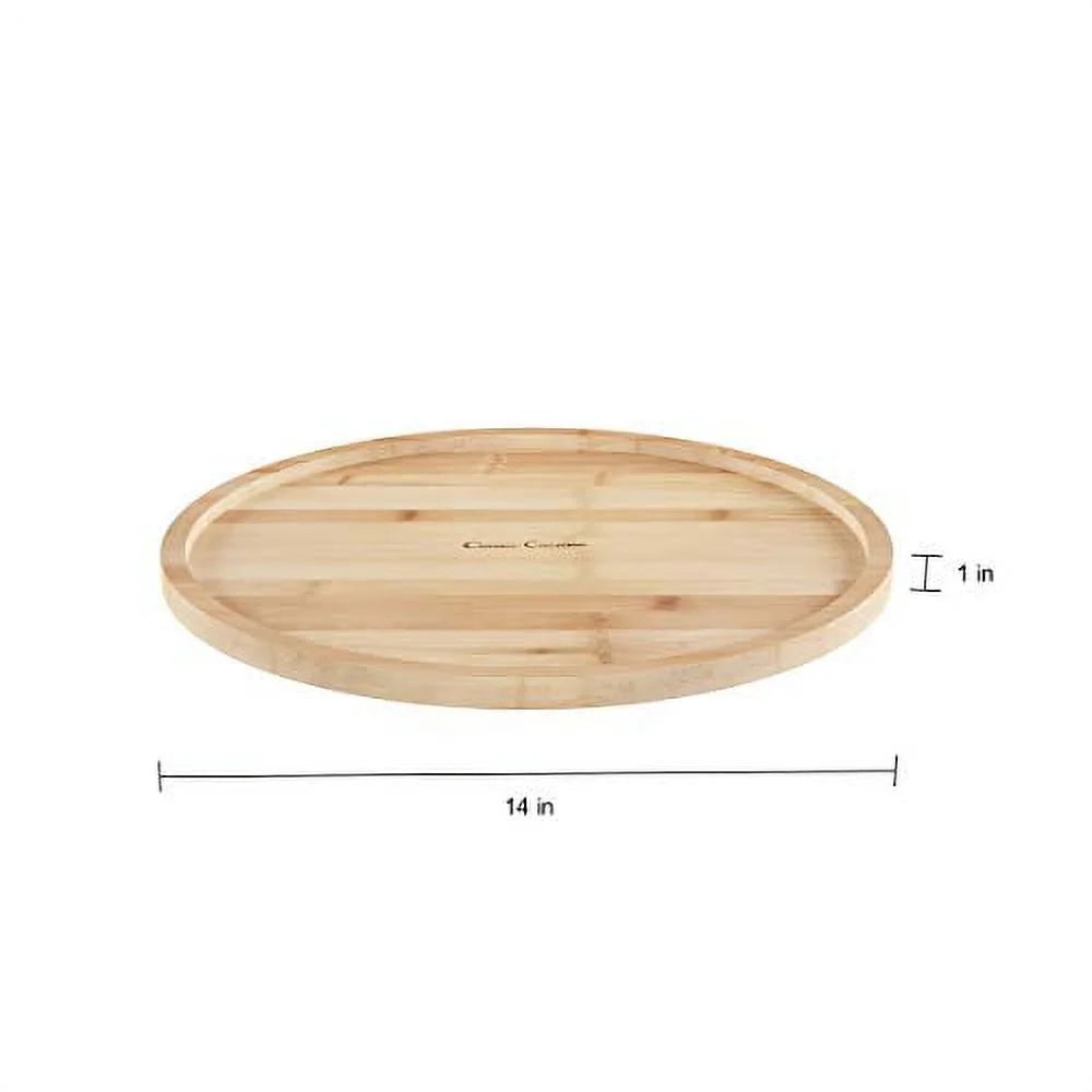 All-Natural Bamboo Round Single Tier 14 Inch Lazy Susan Turntable X72946