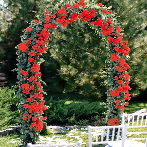 White 10PCS Artificial Rose Garland 7.5Ft B2738
