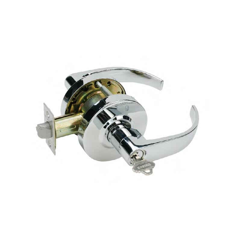 Satin Chrome Passage Door Lever Set with Round Rose X101