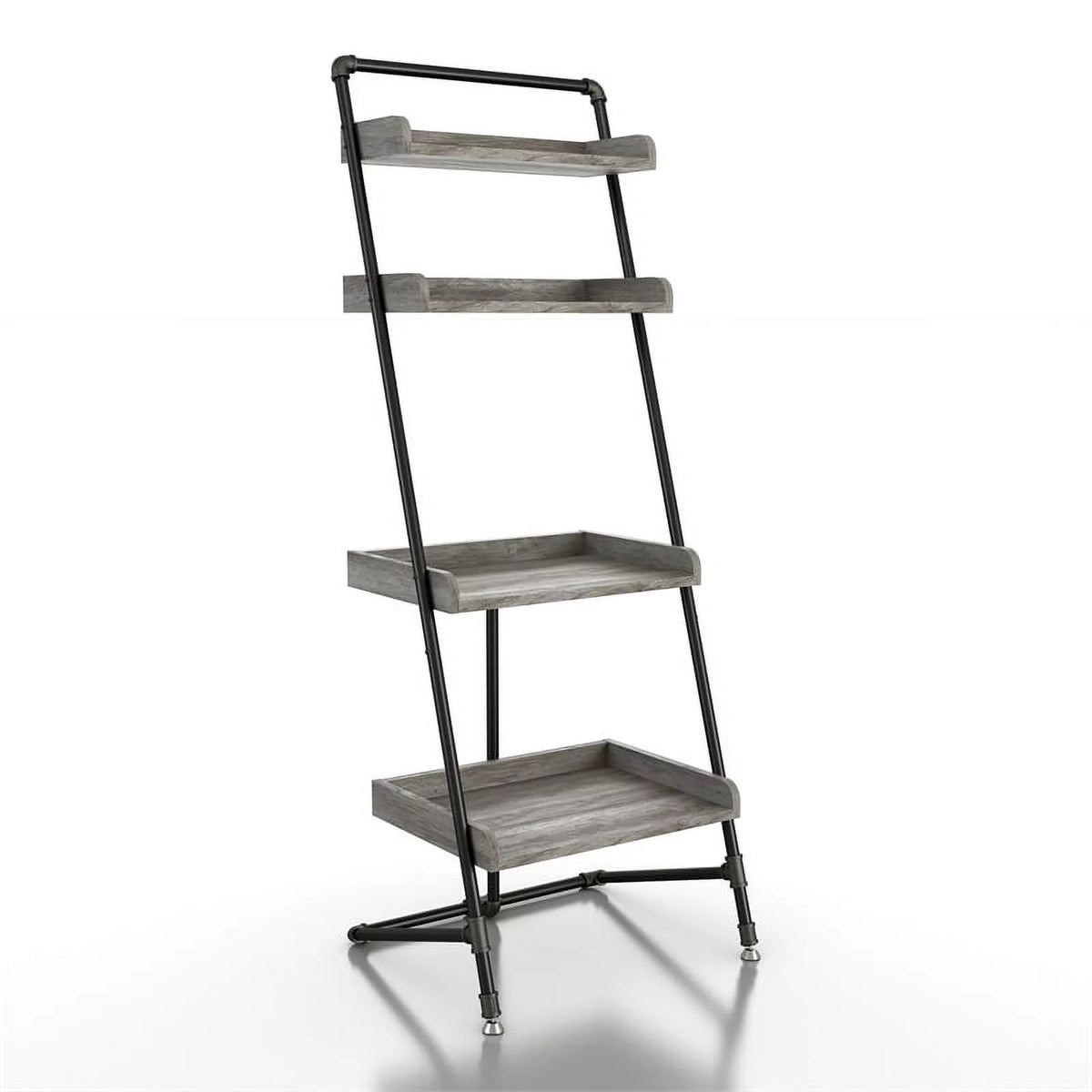 Vintage Gray Oak Wood Bookshelf Set of 2 Y35234