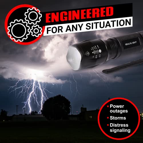 LED Flashlights with High Lumens, 5 Modes, Zoomable Beam M6038