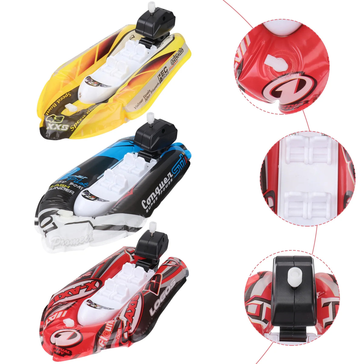 Mini Inflatable Paddle Boat Bathing Toy (Blue + Red + Yellow) K29421