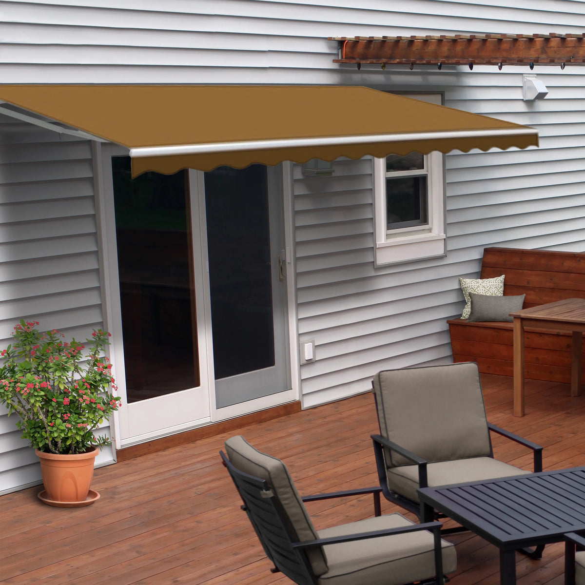 13' x 10' Retractable Patio Awning Canopy K6391