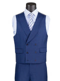 Navy Blue Big Lapel DB Vest A1195