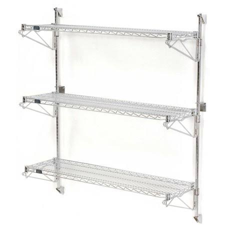 Chrome Wall Mount Wire Shelving 3 - Shelf Starter W808405