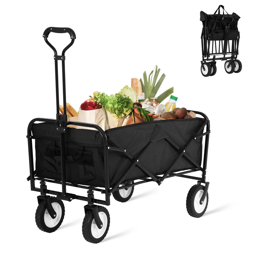 Collapsible Heavy Duty Utility Wagon with Wheels, Black C87756