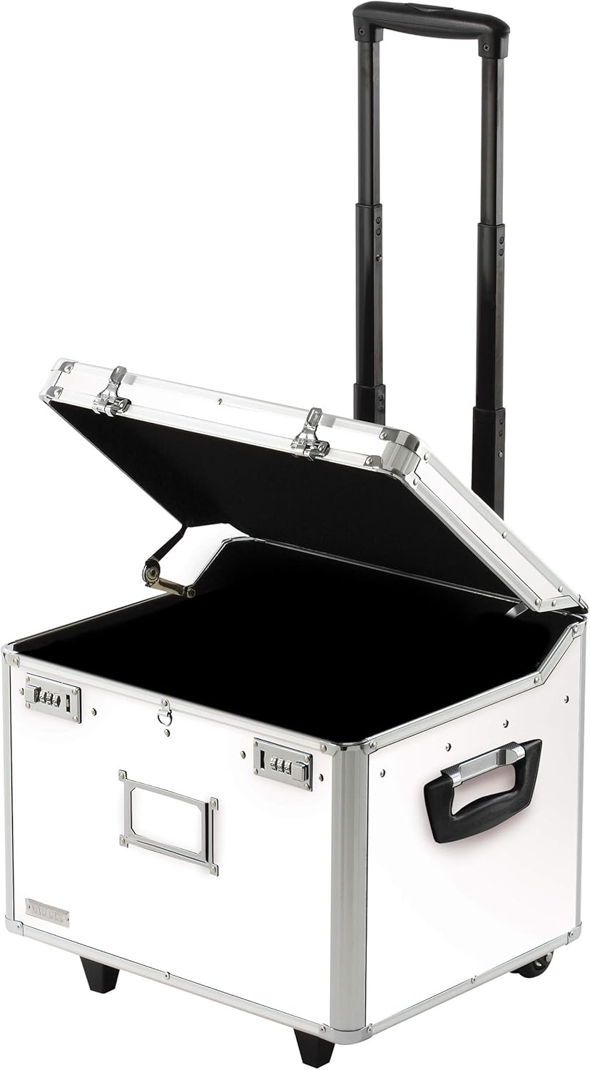 White Locking Rolling File Storage Chest E1566