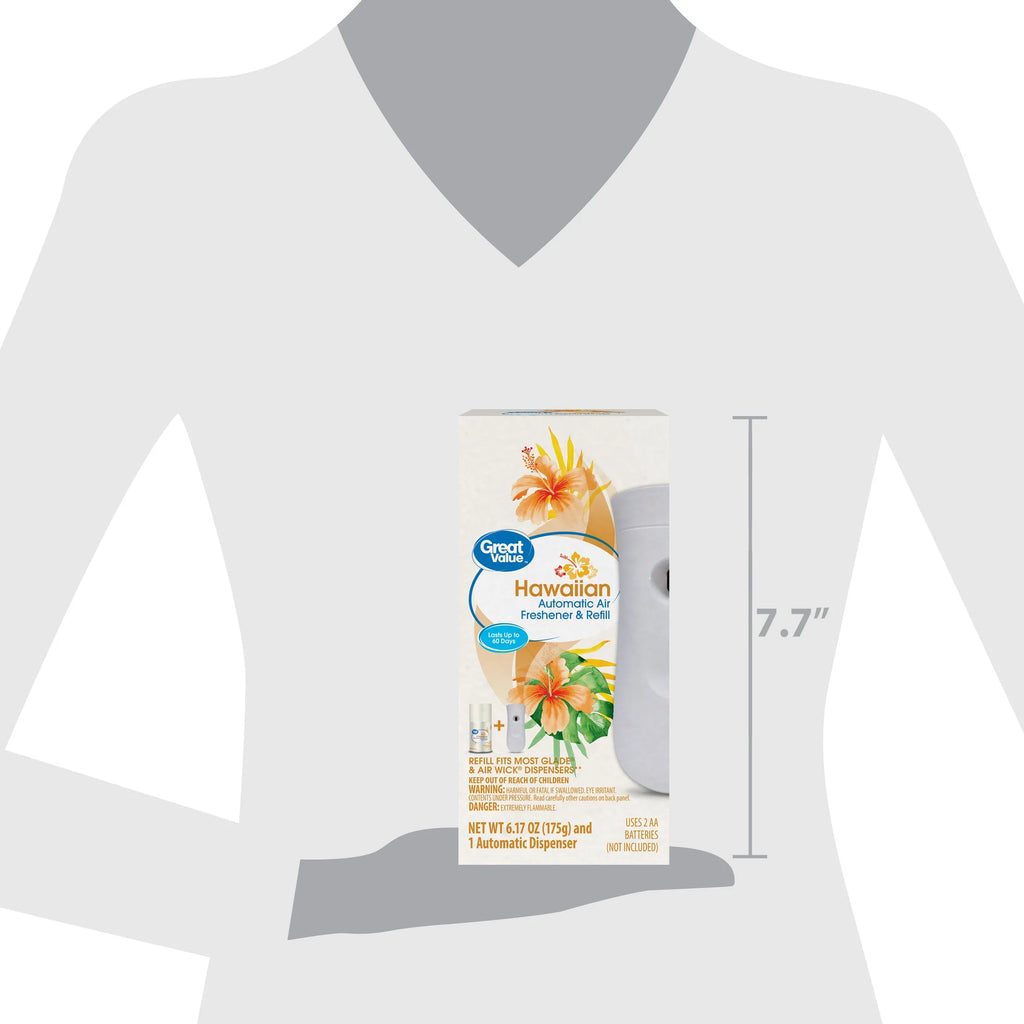 Automatic Air Freshener Spray Kit with 1 Refill, Hawaiian, 2 pieces T743096