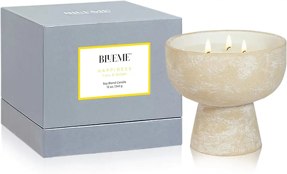 Yuzu & Ginger 3 Wick Refillable Soy-Wax Blend Ceramic Candle H590870