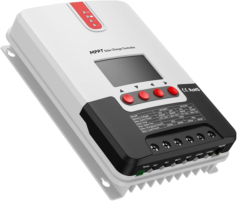 30A MPPT Solar Charge Controller 12V/24V DC Input LCD Display Solar Panel Regulator I593933