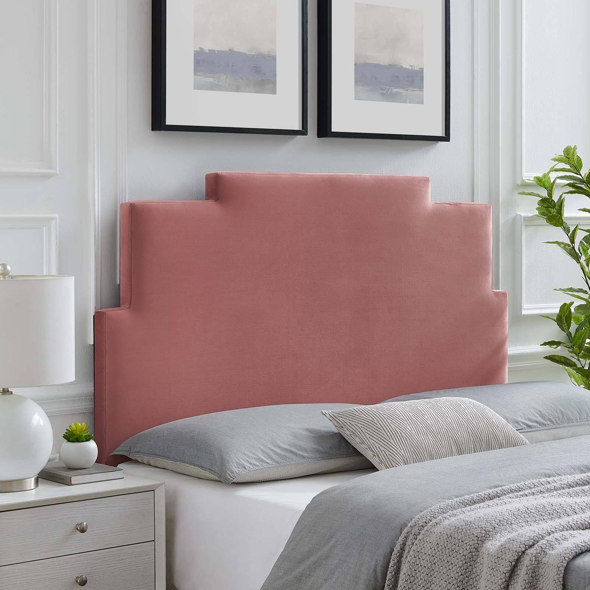 Navy Performance Velvet King/California King Headboard A75393