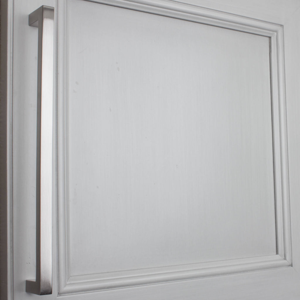 8.75-Inch Solid Square Cabinet Bar Pull Handle Satin Nickel - Pack of 25 E288