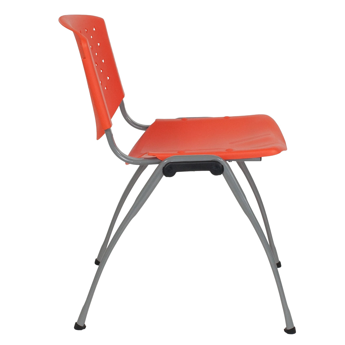 Orange Plastic Stack Chair with Perforated Back L134186