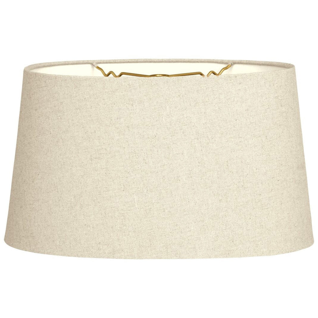 10" Shallow Oval Hardback Linen Beige Lamp Shade Q690