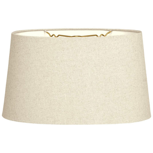 10" Shallow Oval Hardback Linen Beige Lamp Shade Q690