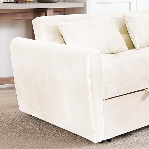 Dark Gray Velvet 3 in 1 Sleeper Sofa Bed R884554