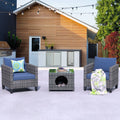 3 Piece All-Weather Outdoor Patio Furniture Sectional Set with Coffee Table N78410