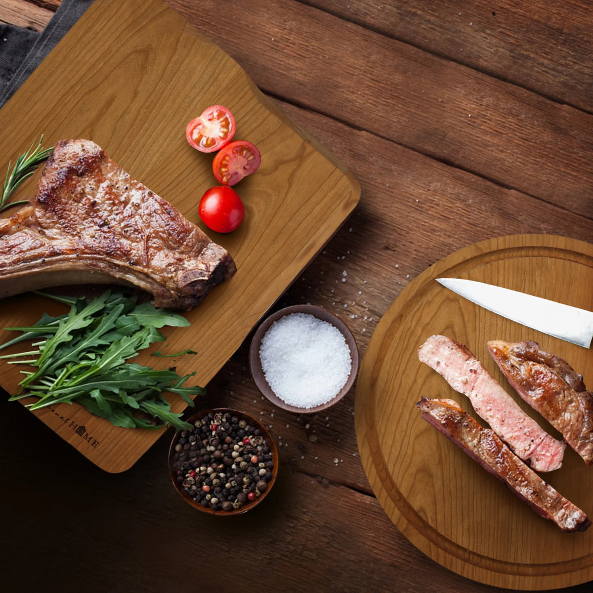 Cherry Round Cutting Board with Juice Drip Groove R208