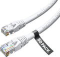 50-Pack White Cat 6 Ethernet Cable 2 Feet A748