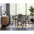 Wood Counter Table Set with 4 Counter Stools in Dark Gray X880304