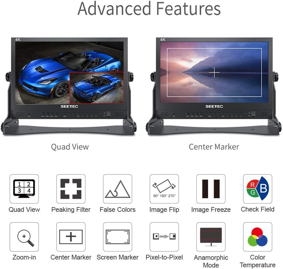 15.6 4 HDMI Input Output Quad Split Display Monitor S815