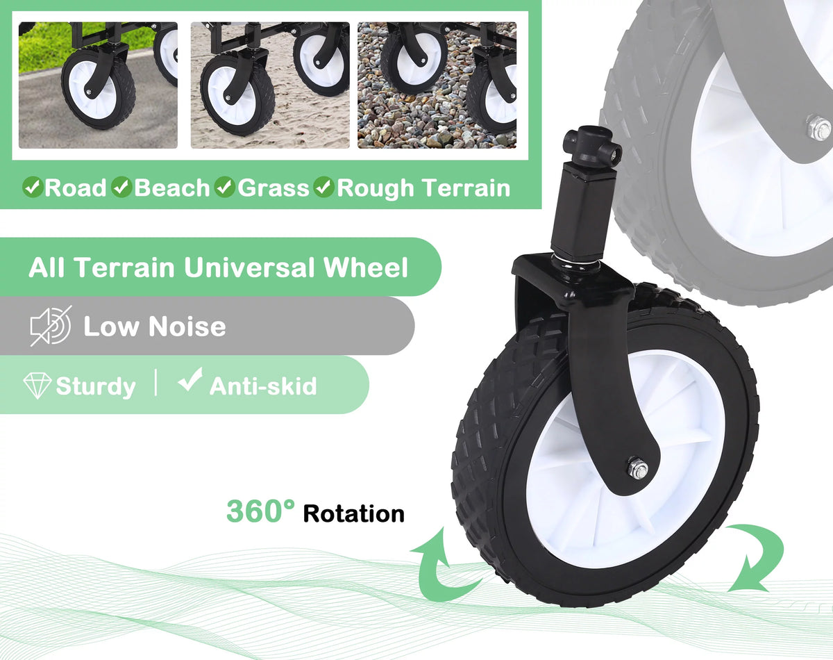Collapsible Heavy Duty Utility Wagon with Wheels, Black C87756