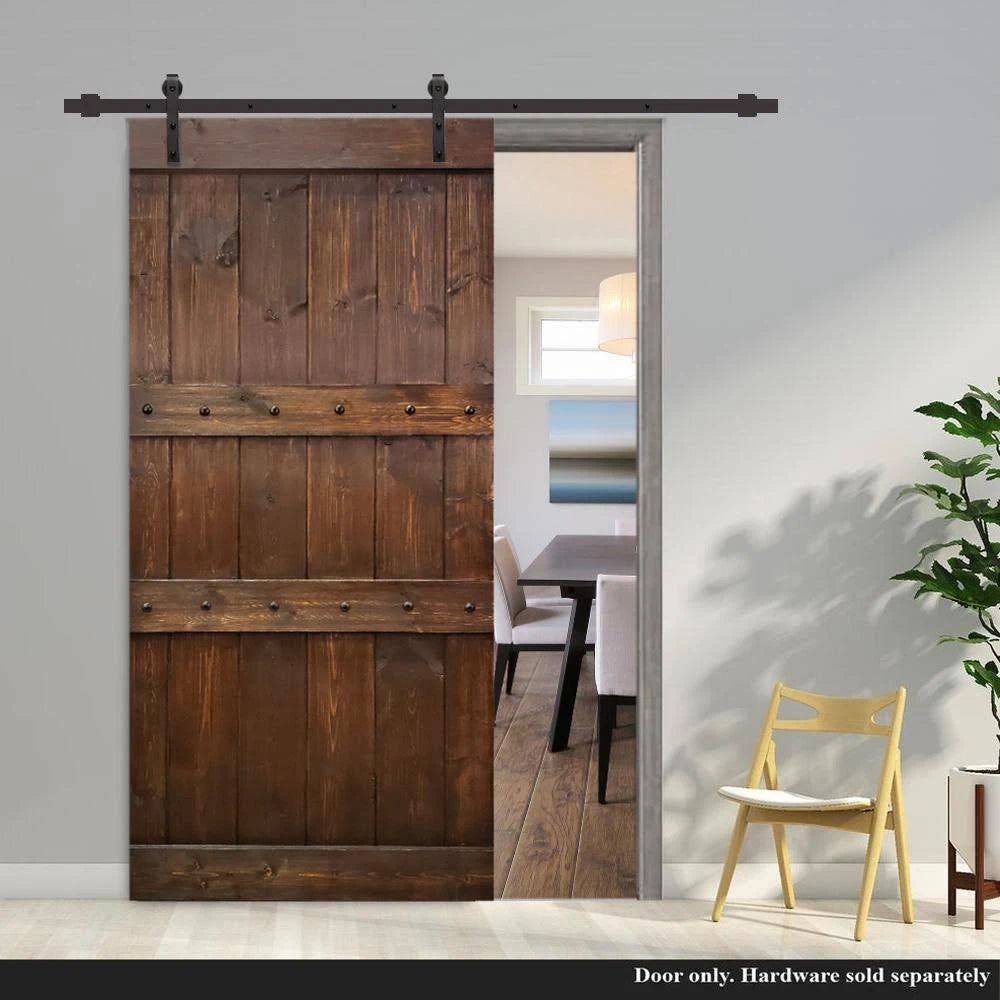 Walnut Stained Solid Wood Barn Door C138727