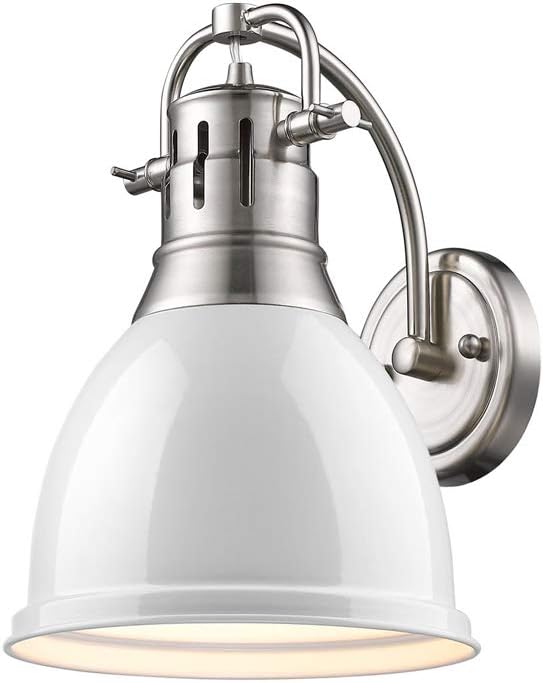 Pewter White Shade Sconce U67393