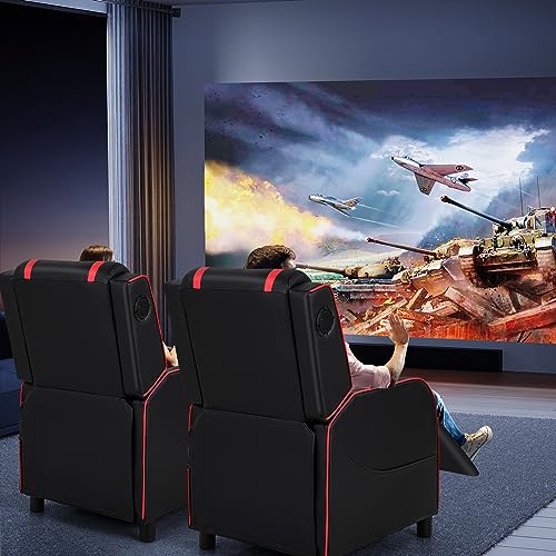 Red Massage Gaming Recliner with Bluetooth Speaker N6026