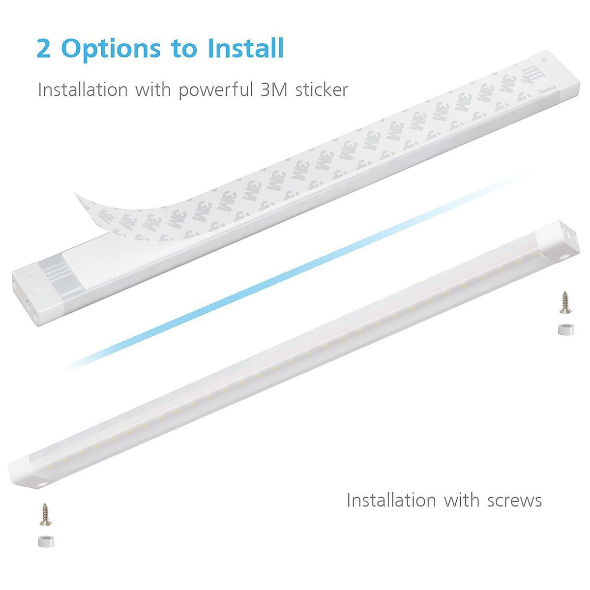 White Finish 3 Extra Long 20 inch Panels LED Dimmable Under Cabinet Lighting Kit O389086