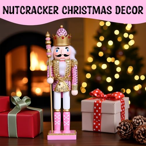 15 Inch Pink Wooden Nutcracker Ornaments J295