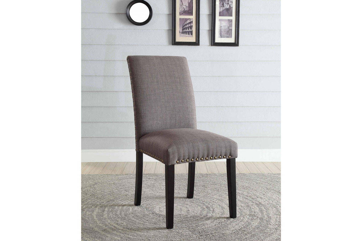 Stone Gray Linen Side Chair Set of 2 U937717