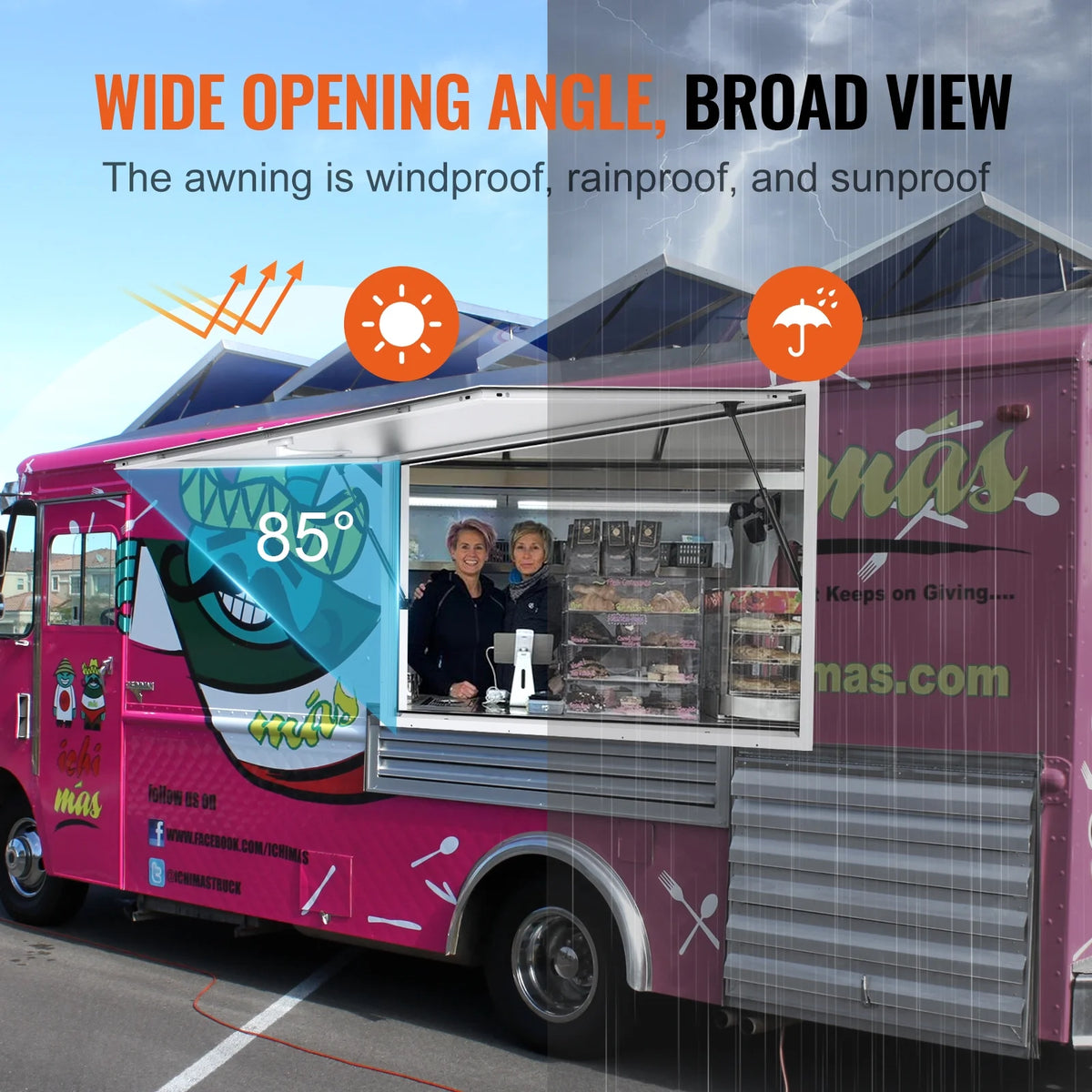 Concession Stand Serving Window Food Truck Awning B80553