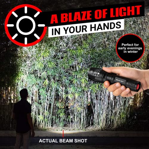 LED Flashlights with High Lumens, 5 Modes, Zoomable Beam M6038