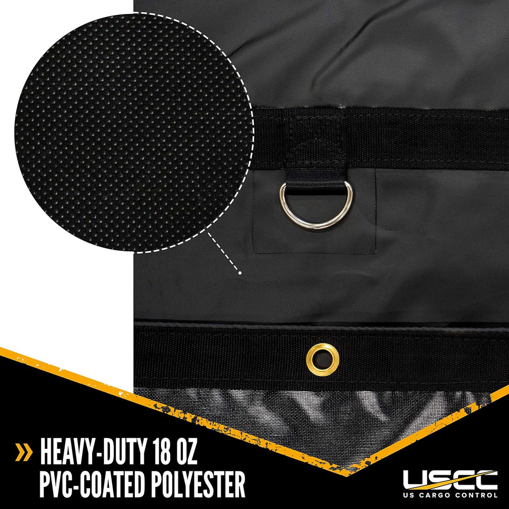 Heavy-Duty Smoke Tarp - 9.666 Feet Long x 10.75 Feet Wide - 18 Ounce PVC-Coated Polyester B542