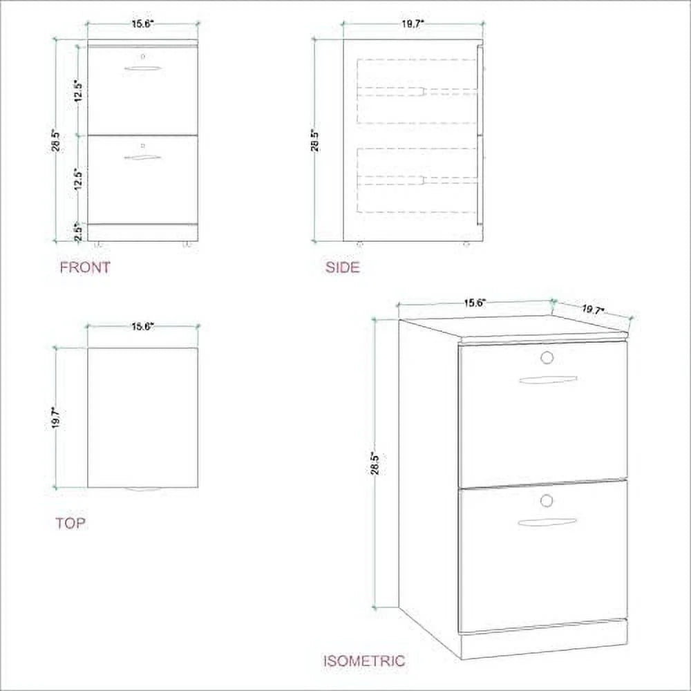2 Drawer Transitional File Cabinet C487262