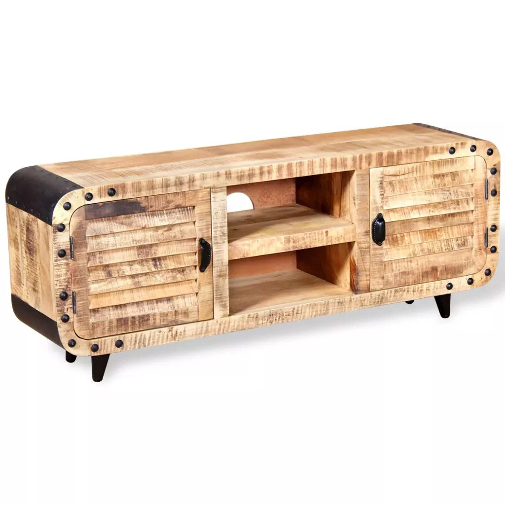 TV Cabinet with 2 Shelves and 2 Compartments Mango Wood T37936