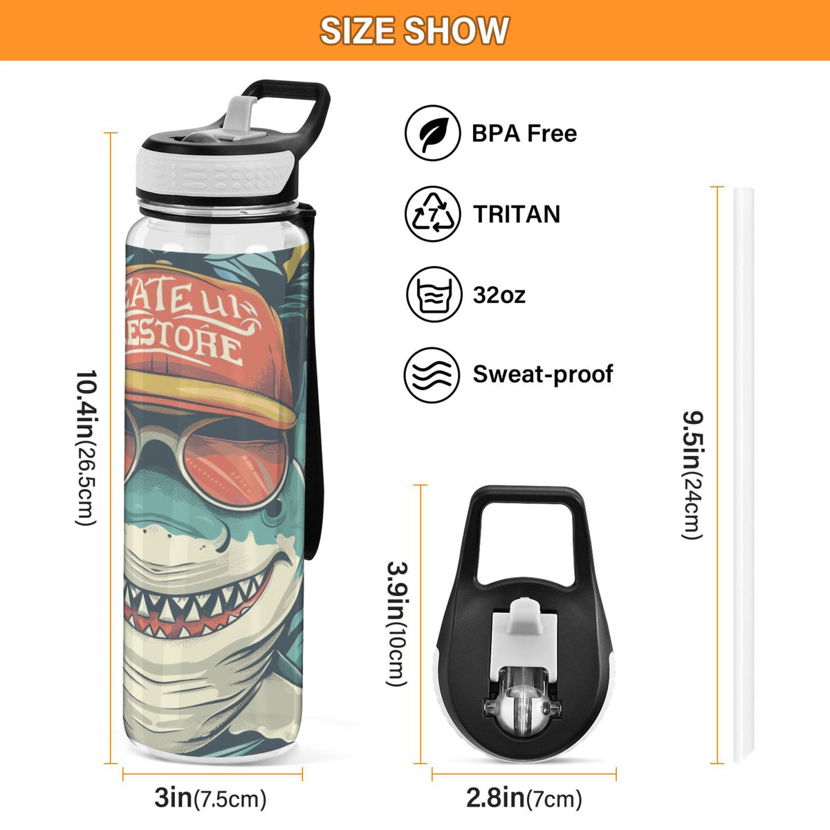 32oz Leakproof Tritan Water Bottle with Straw L768