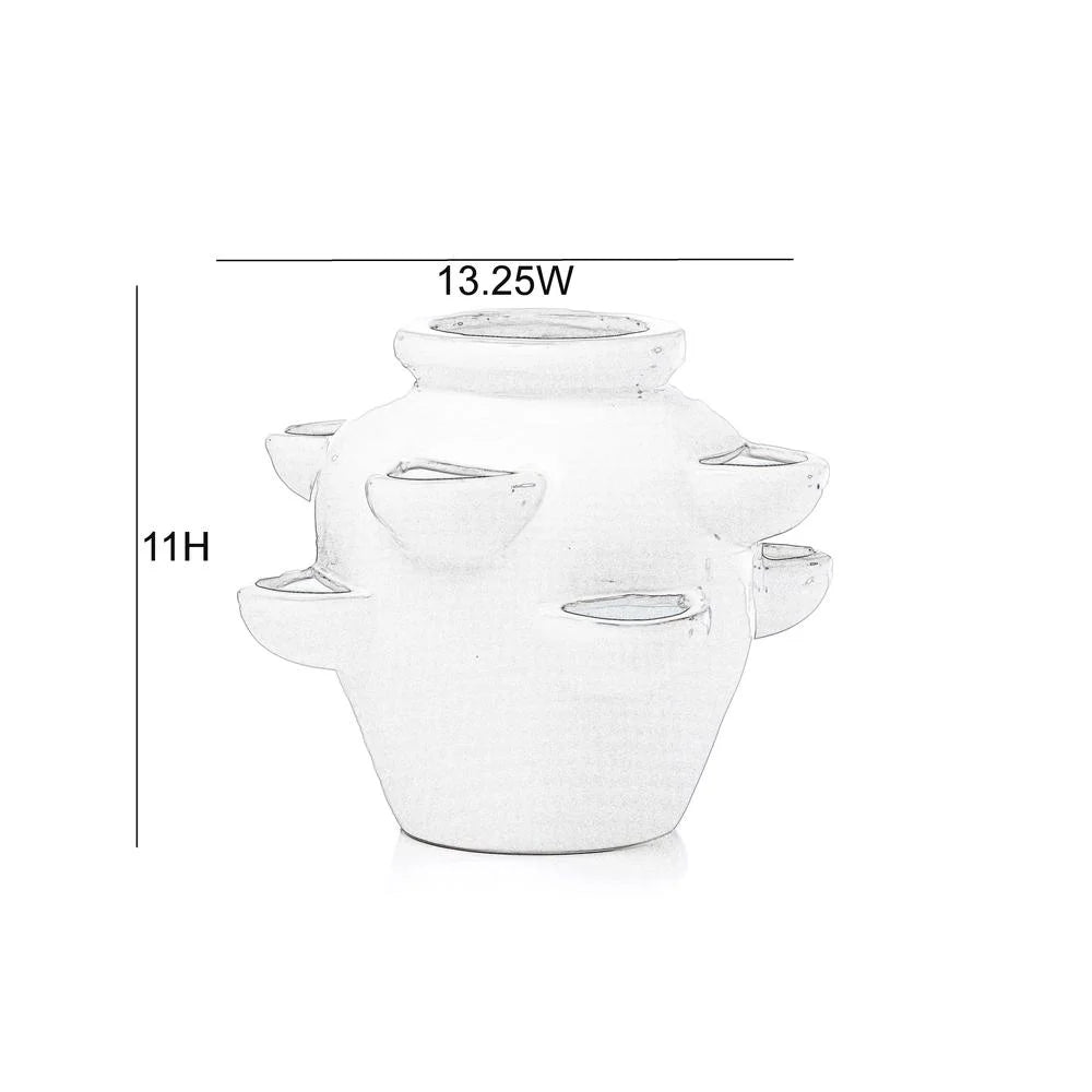 8 Pocket Ceramic Strawberry Planter in White C318914