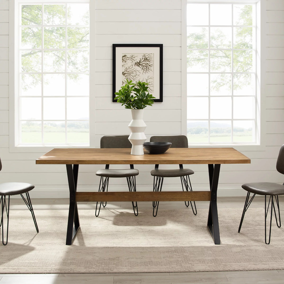 Modern Farmhouse X Leg Dining Table U7268