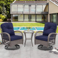 3 Piece Outdoor Bistro Swivel Chairs Set Khaki U637
