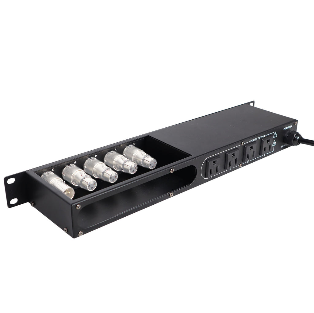 1U 15Amp Circuit 4CH Switch Panel with 2 USB and 5 Punched Space Z688