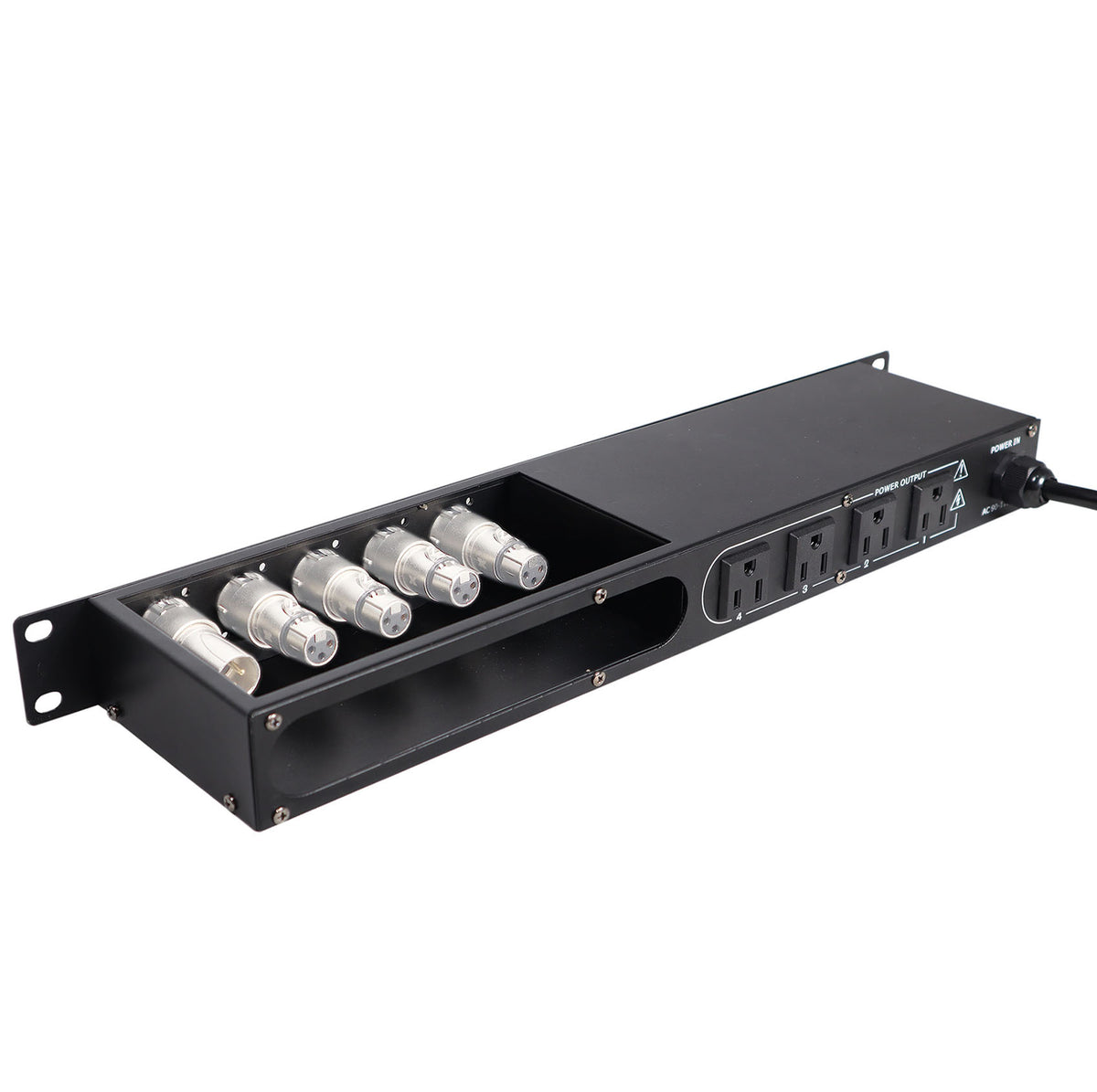 1U 15Amp Circuit 4CH Switch Panel with 2 USB and 5 Punched Space Z688