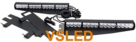 2-16 LED 32 Watt Blue White Emergency Light Bar Pack of 2 P501