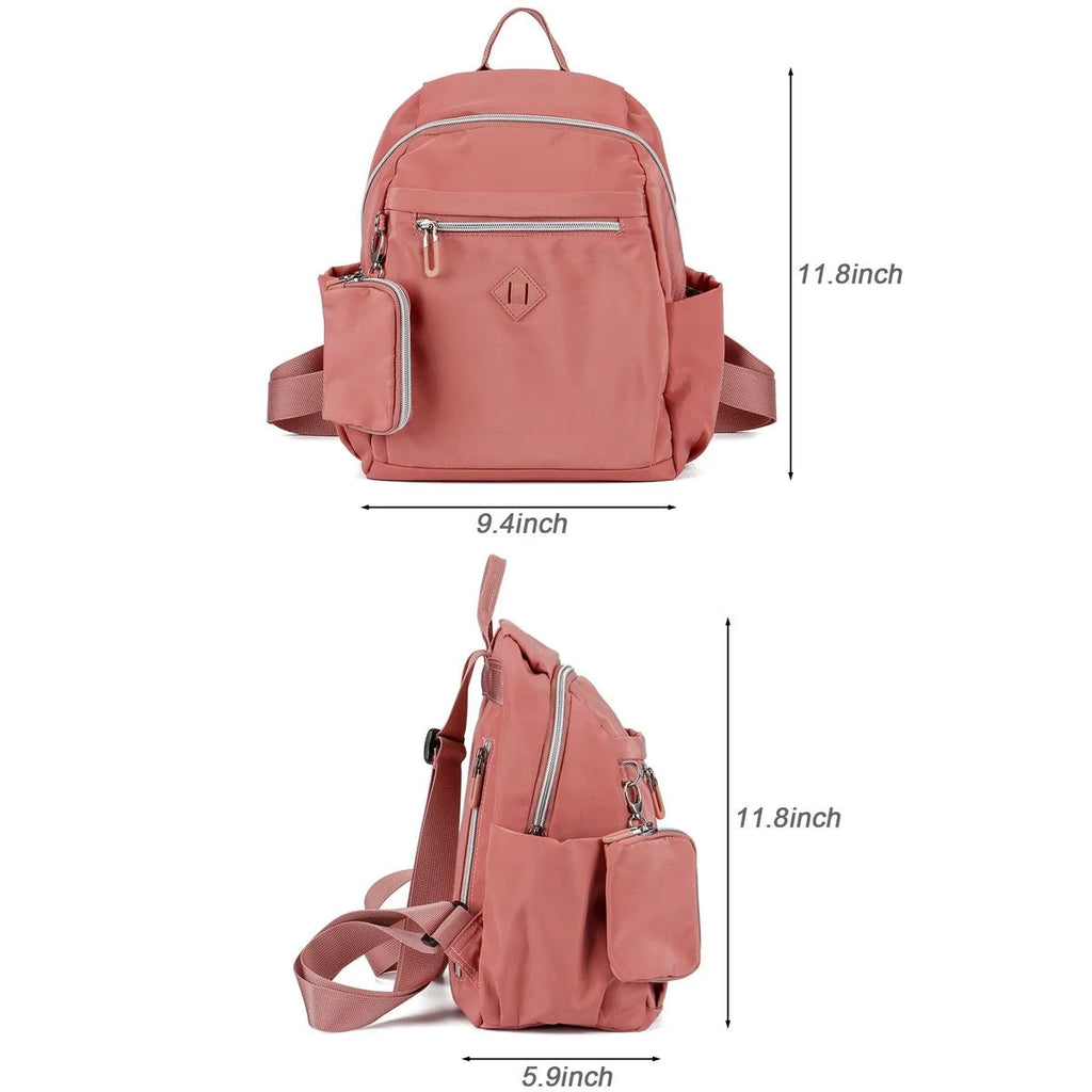 Blue Waterproof Nylon Mini Backpack with Coin Purse K4737