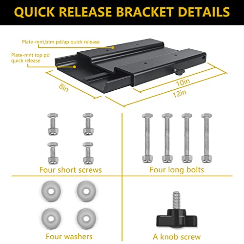 Quick Release Bracket Trolling Motor Mount Black Aluminum T551022