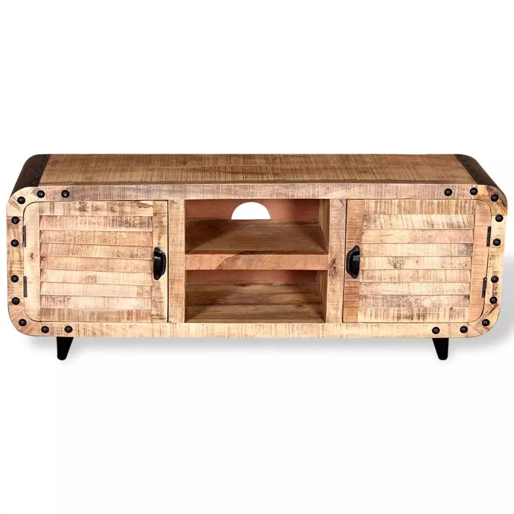 TV Cabinet with 2 Shelves and 2 Compartments Mango Wood T37936