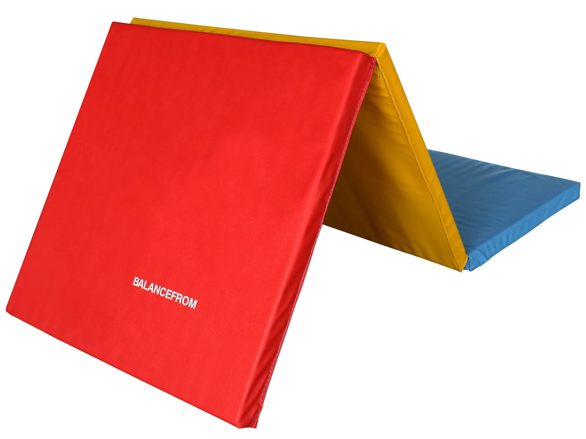 6 Ft. x 2 Ft. x 2 In. Three Fold Folding Exercise Mat with Carrying Handles, Black E81166