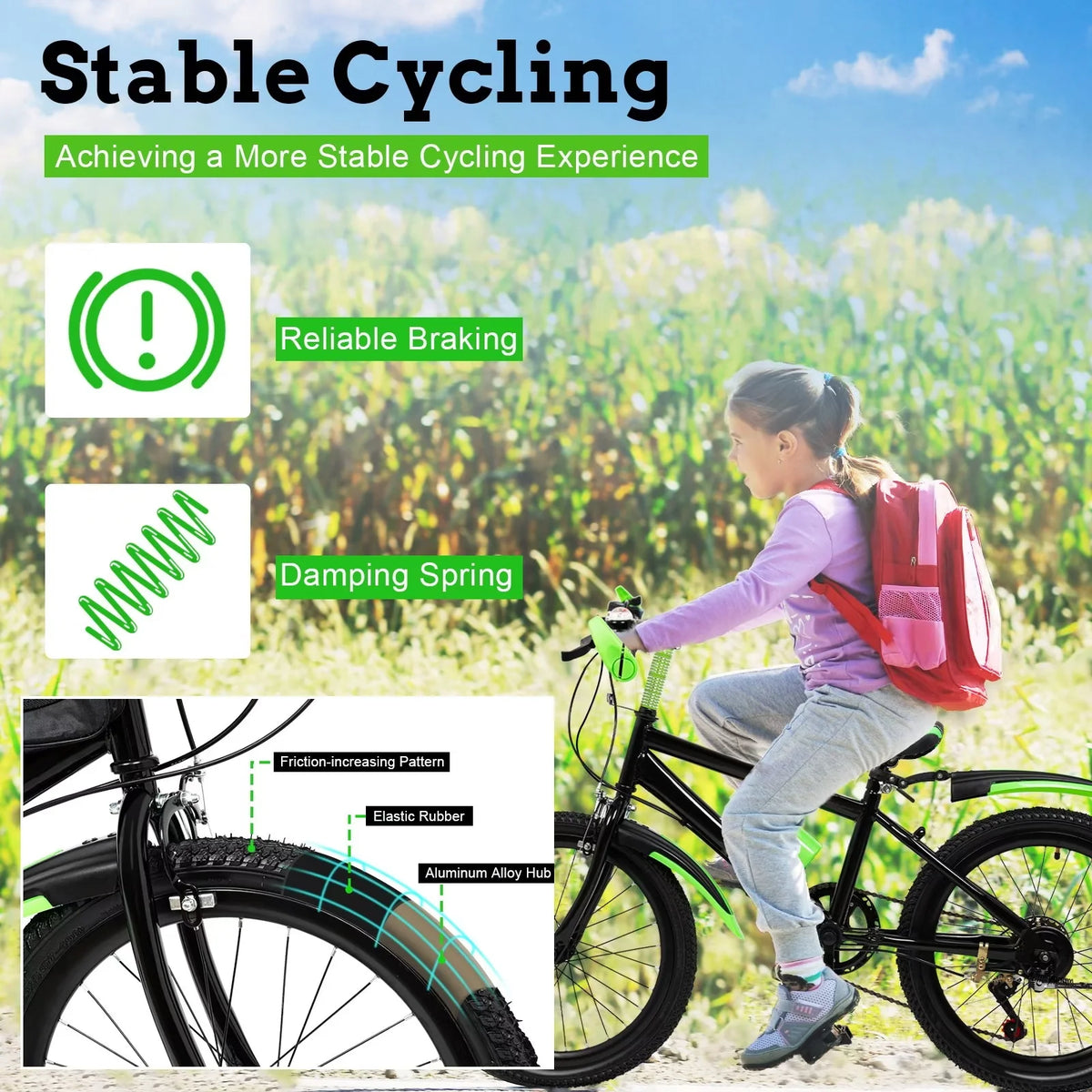 20 in 7 Speeds High Carbon Steel Kids Bike U100156